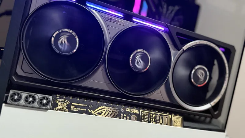 The ASUS ROG Astral RTX 5080 installed in the author's own PC in St. Louis County, the card behind TechFuel HQ's first-party benchmark dataset.